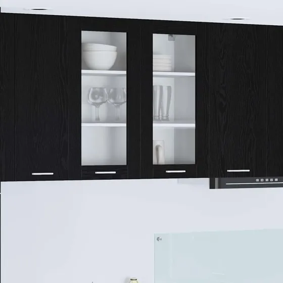 vidaXL Hængeskab med dør, Sort, 80 x 31 x 80 cm, Konstrueret træ