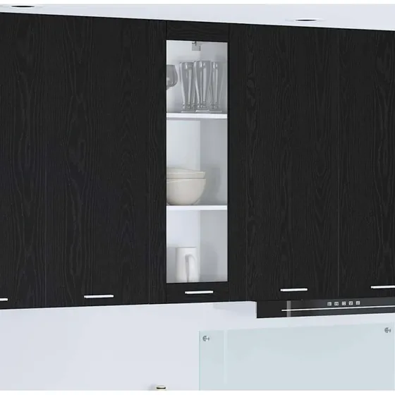 vidaXL Hængeskab med dør Sort 40 x 31 x 100 cm Konstrueret træ