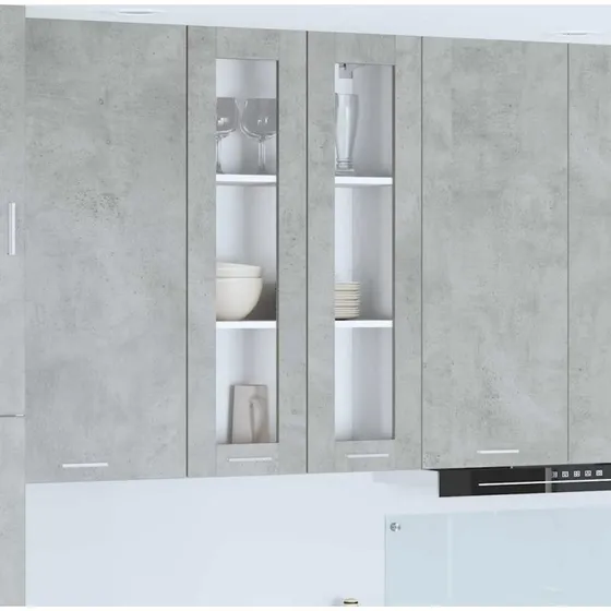 vidaXL Hængeskab Beton Grå 60x31x100 cm Konstrueret Træ