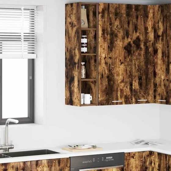 vidaXL Hængeskab Røget Eg 20x29,5x100 cm Konstrueret Træ