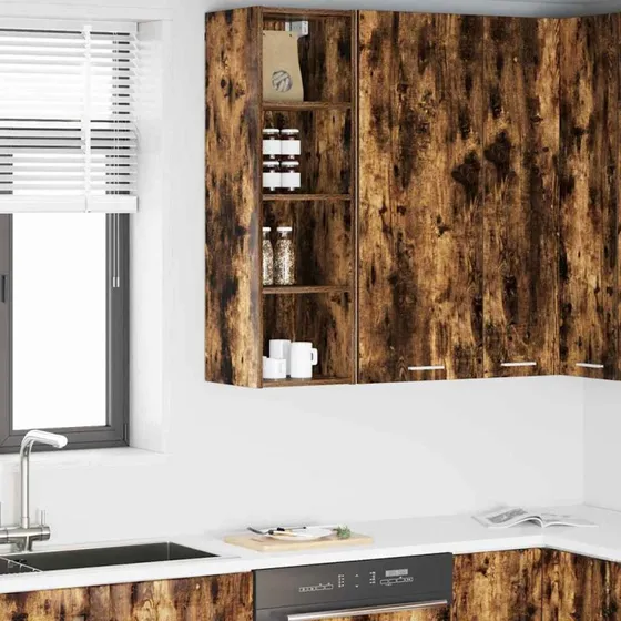 vidaXL Hængeskab Røget Eg 30x29,5x100 cm Konstrueret Træ