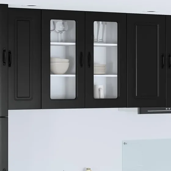 vidaXL Køkkenskab Kalmar 2 stk, Sort, 40 x 31 x 80 cm, Konstrueret Træ
