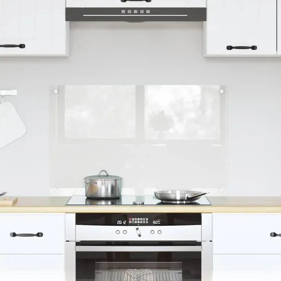 vidaXL Køkkenbacksplash Transparent 80 x 50 cm Hærdet Glas
