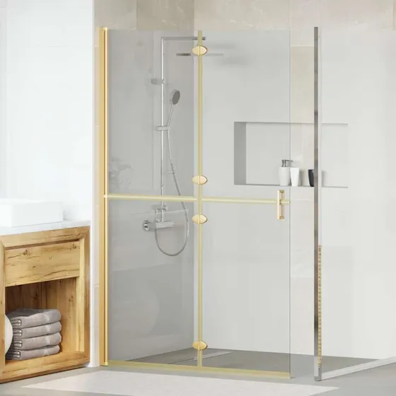 vidaXL Guld Walk-In Brusevæg 120 x 190 cm