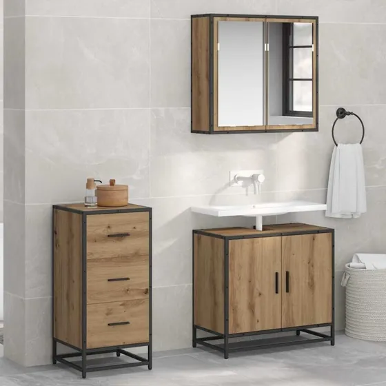 vidaXL Artisan Egetræ Sideboard 35,5 x 35 x 76 cm