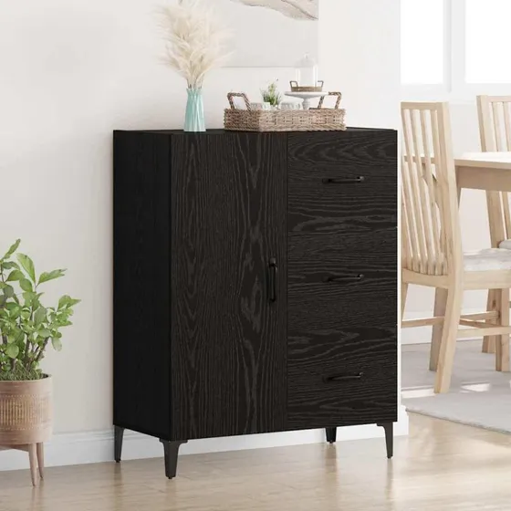Eg Sidebord med skuffe, Sort, 69,5 x 34 x 90 cm