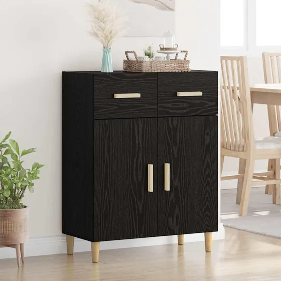 Eg Sidebord med skuffe, Sort, 34 x 69,5 x 89 cm