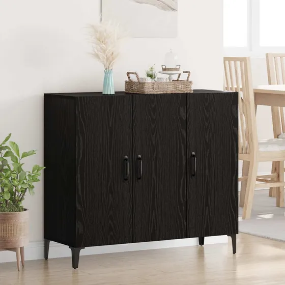 Sort eg 34 x 90 x 80 cm Konstrueret træ