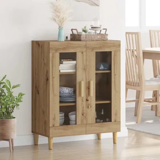 vidaXL Sideboard Artisan Egetræ 69,5 x 34 x 90 cm