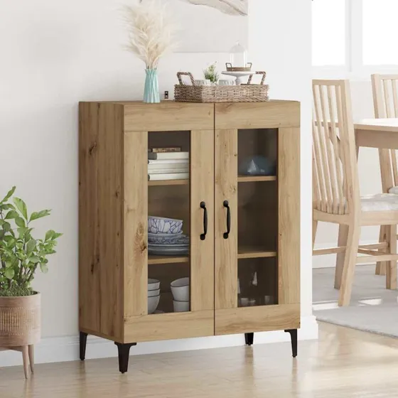 vidaXL Sideboard Artisan Egetræ 69,5 x 34 x 90 cm