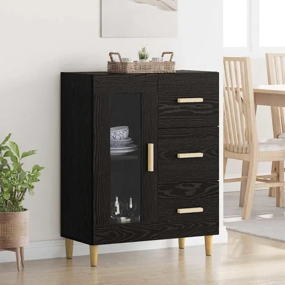 Eg Sidebord med skuffe, Sort, 69,5 x 34 x 90 cm