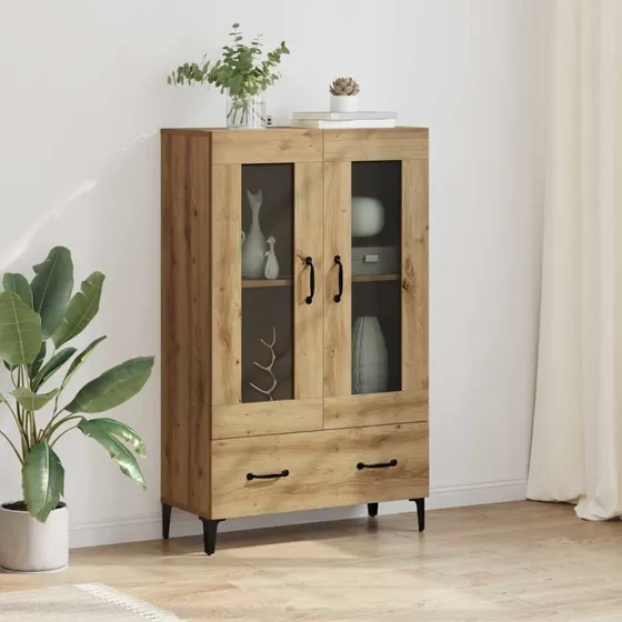 vidaXL Highboard Artisan Egetræ 70 x 31 x 115 cm