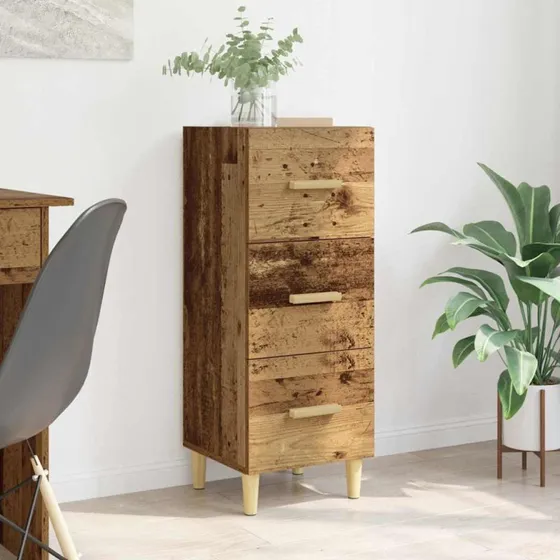 Gammelt Træ Sidebord 34,5 x 34 x 90 cm Konstrueret Træ