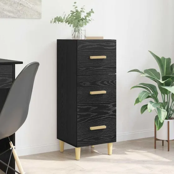 Eg Sidebord med skuffe, Sort, 34,5 x 34 x 90 cm