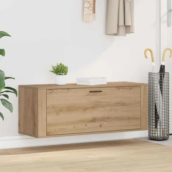 vidaXL Sko Skab 100x35x38 cm Konstrueret Træ, Vægmonteret