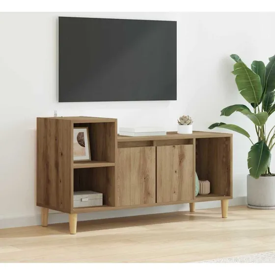 vidaXL Artisan Egetræ TV-skab 100 x 35 x 55 cm