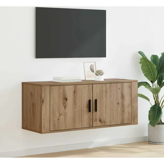 vidaXL Vægmonteret TV Skab Artisan Egetræ 100 x 34,5 x 40 cm