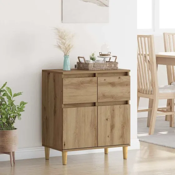 vidaXL Sideboard Artisan Egetræ 60 x 35 x 70 cm