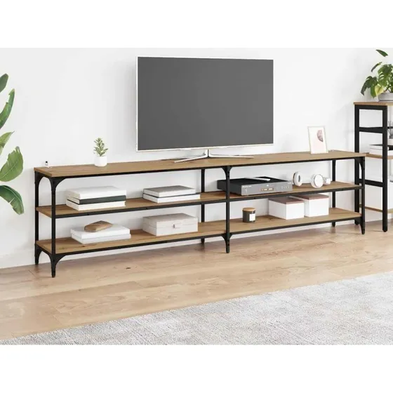 Artisan Egetræ TV-skab 200 x 30 x 50 cm med jernelement
