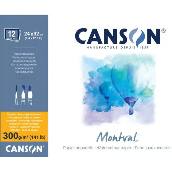 Canson Montval akvarelblok 300 g 24x32 cm (limet)