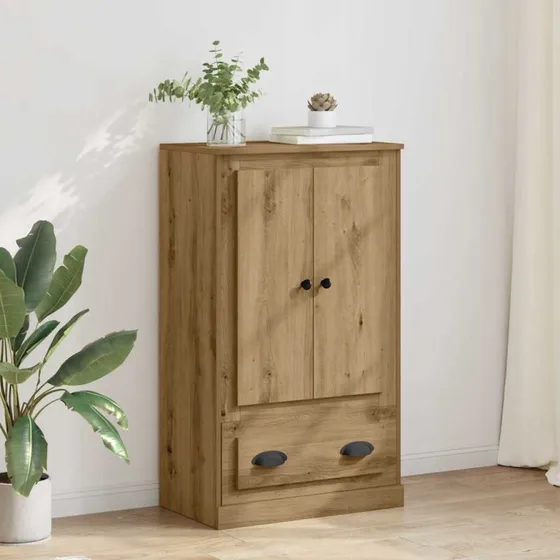 vidaXL Highboard Artisan Egetræ 60 x 35,5 x 103,5 cm Brun