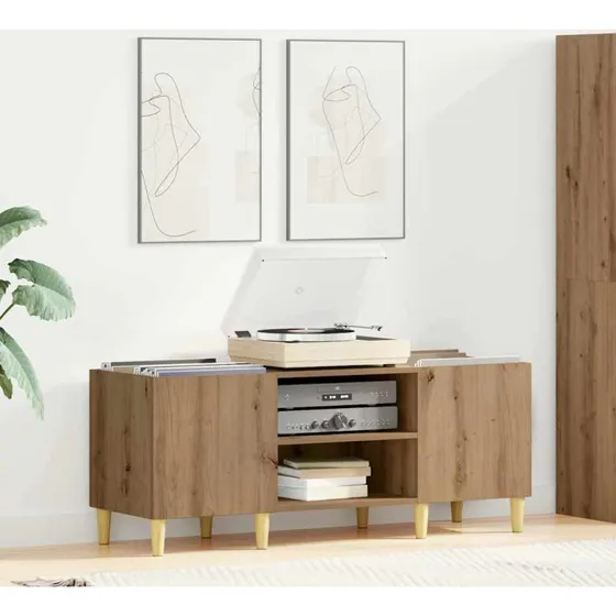 vidaXL Pladeskab Artisan Egetræ 121 x 38 x 48 cm Konstrueret Træ