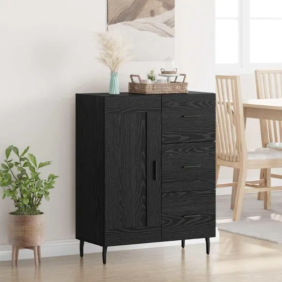 Ingeniørt Sort Sidebord 69,5 x 34 x 90 cm med Jern og Træ