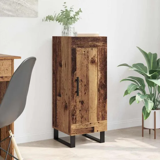 vidaXL Sideboard Gammelt Træ 34,5 x 34 x 90 cm, Ingeniørt Træ og Jern