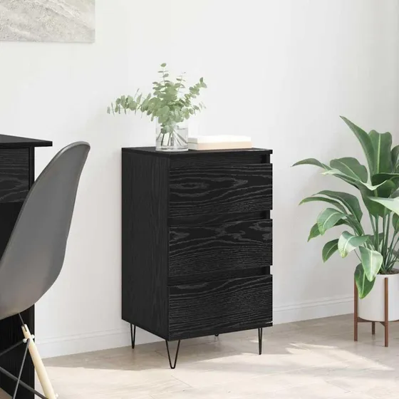 Ingeniørt Træ & Jern Sidebord Sort 40 x 35 x 70 cm
