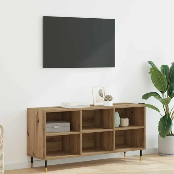 vidaXL Artisan Egetræ TV-skab 103,5 x 30 x 50 cm