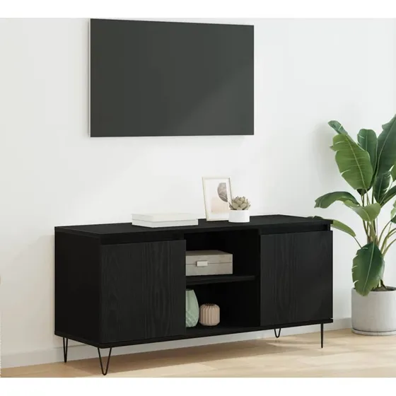 vidaXL TV-skab Sort 104 x 35 x 50 cm Konstrueret træ