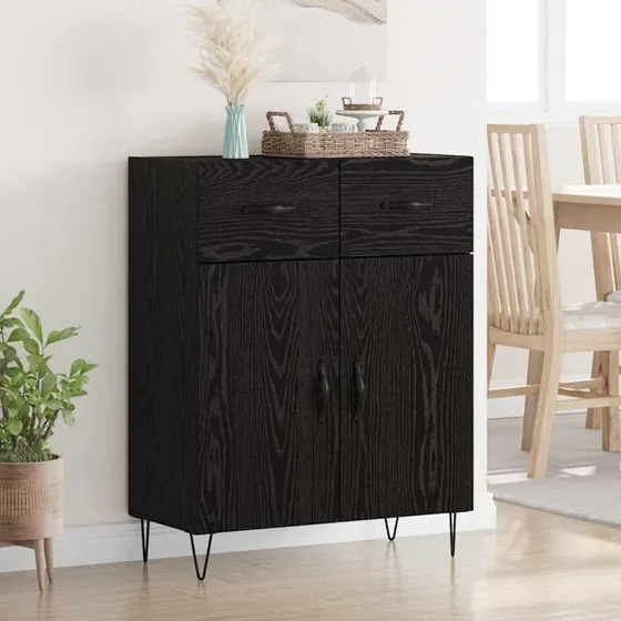 Eg Sidebord med skuffe, Sort, 69,5 x 34 x 90 cm