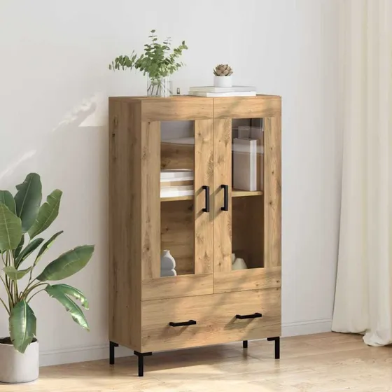 vidaXL Highboard Artisan Egetræ 69,5 x 31 x 115 cm