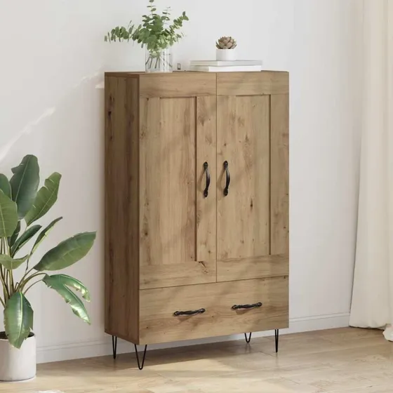 vidaXL Highboard Artisan Egetræ 69,5 x 31 x 115 cm