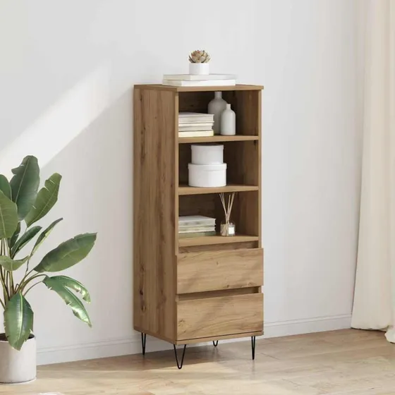 vidaXL Highboard Artisan Egetræ 40 x 36 x 110 cm