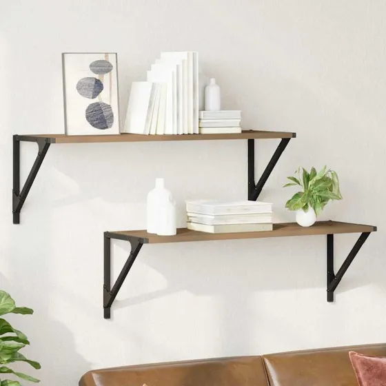 vidaXL Væghylder 2 stk Artisan Egetræ 80 x 25 x 25,5 cm