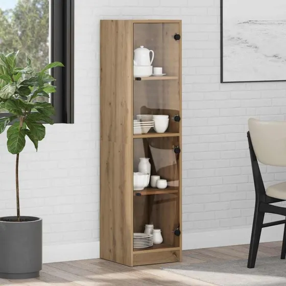 vidaXL Highboard Artisan Egetræ 35 x 37 x 142 cm