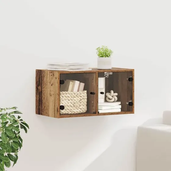 vidaXL Vægskab Gammelt Træ 68x37x35 cm Konstrueret Træ