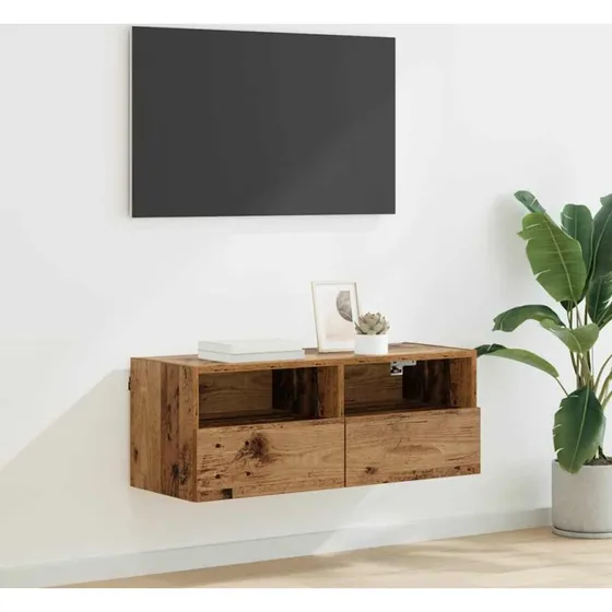 Gammelt Træ TV-vægskab 80x30x30 cm