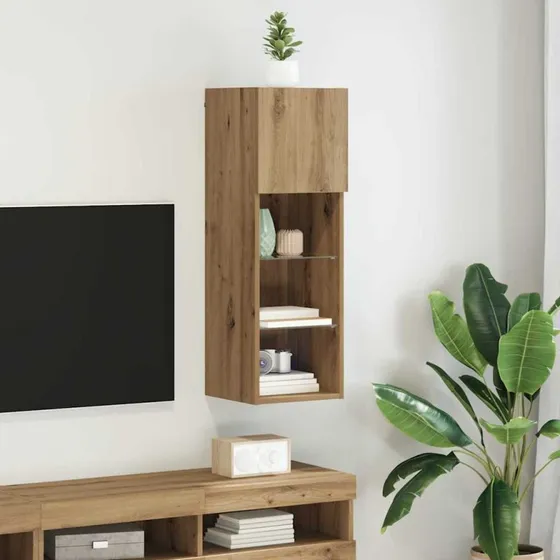 vidaXL Væghængt TV Skab Artisan Egetræ 30,5 x 30 x 90 cm