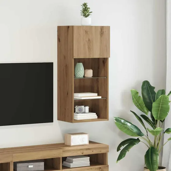 vidaXL Væghængt TV Skab Artisan Egetræ 40,5 x 30 x 90 cm