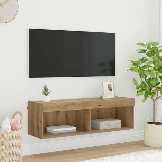 vidaXL Artisan Egetræ TV-vægskab 100 x 30 x 30 cm