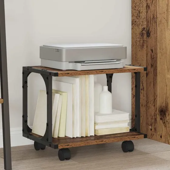 vidaXL Printerstand Gammelt Træ 41 x 28 x 33,5 cm