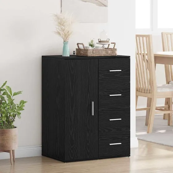 Eg Sidebord med skuffe, Sort, 59 x 39 x 80 cm