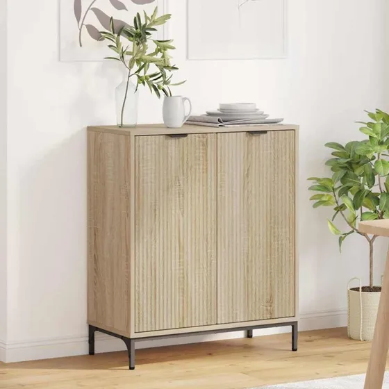 vidaXL Sideboard Sonoma eg 69,5 x 33 x 82 cm Konstrueret træ