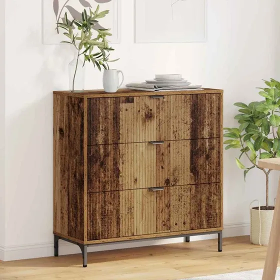 vidaXL Sideboard Gammelt Træ 79,5 x 33 x 82 cm Konstrueret Træ
