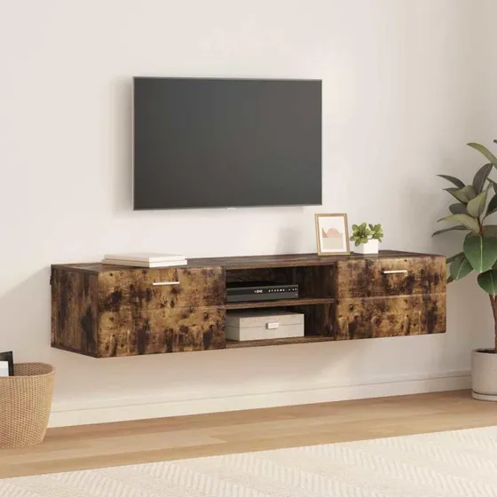 Røget Eg TV-skab med skuffe 150 x 39 x 30 cm