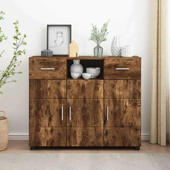Røget Eg Sidebord 88,5 x 30,5 x 73 cm Konstrueret Træ
