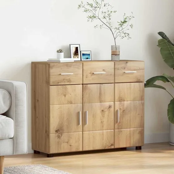 vidaXL FLORIN Sideboard Egetræ 88,5 x 30,5 x 73 cm