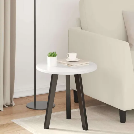 vidaXL Bordplade Hvid Højglans Ø 40 x 1,5 cm Konstrueret Træ